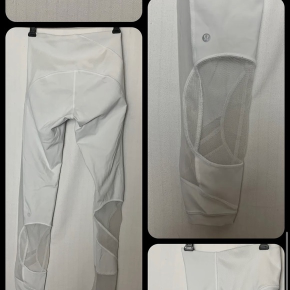 Lululemon mesh white leggings - Picture 1 of 2